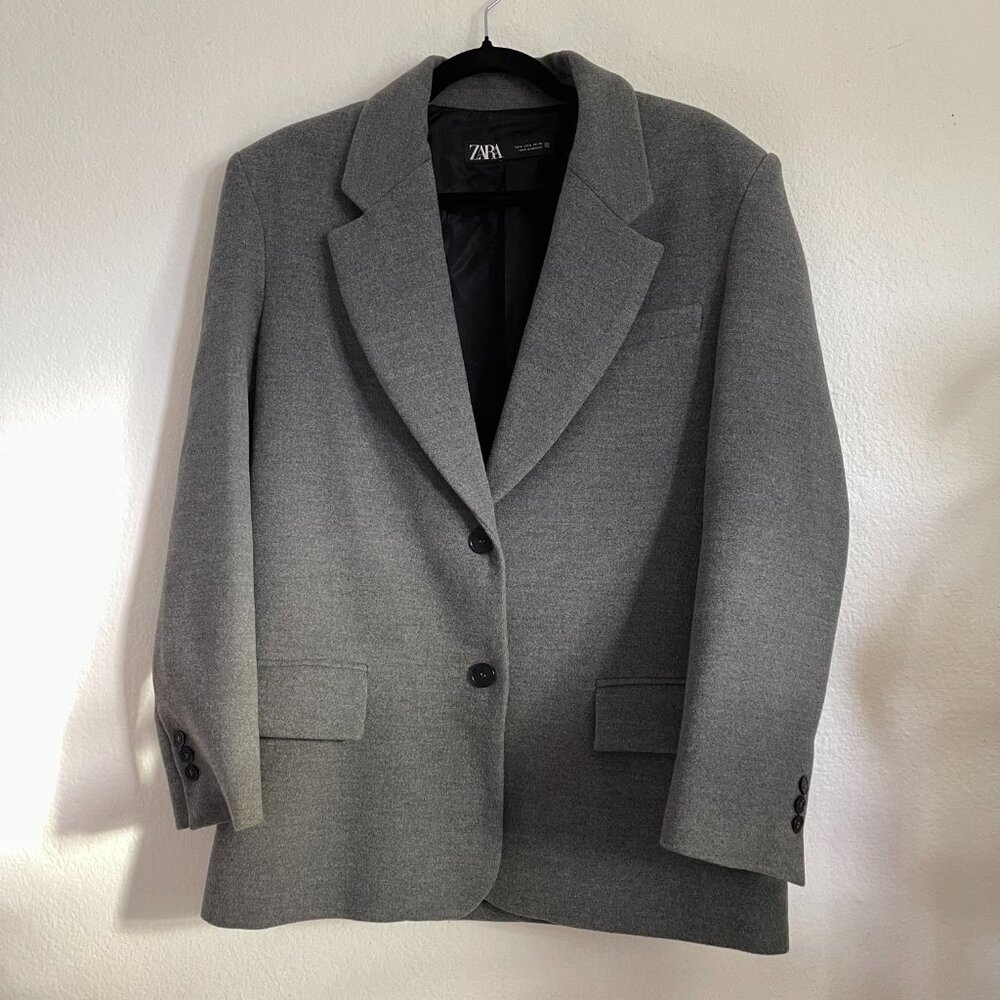 ZARA Women's Grey Blazer - Picture 2 of 3